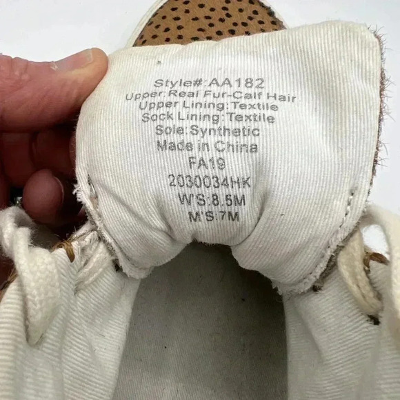 Madewell Unisex Sneakers Womens 8.5M Mens 7M Sidewalk Spot Dot Genuine Calf Hair - Picture 8 of 12